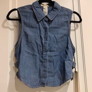 Forever 21 Sleeveless Denim Button Down